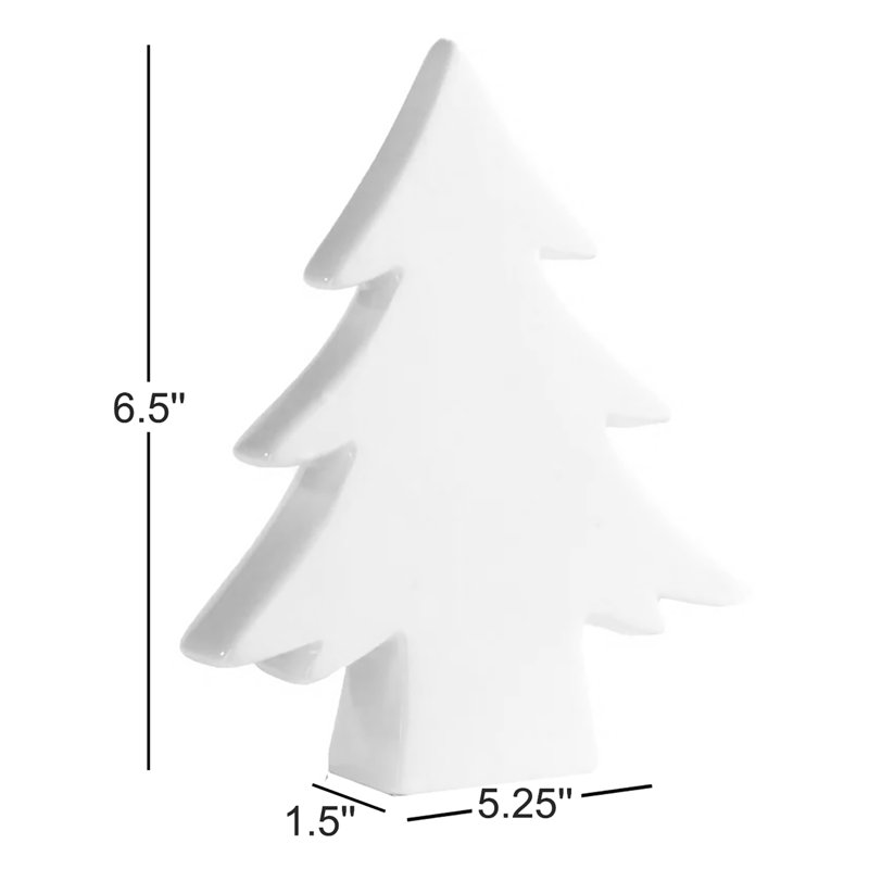 Décoration de table en céramique arbre de noël, Blanc