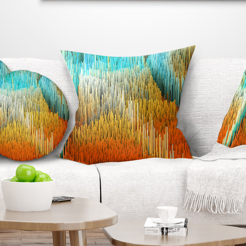 Macro Render Structure jaune orange - coussin imprimé abstrait, 16 po x 1 po, Coussin décoratif
