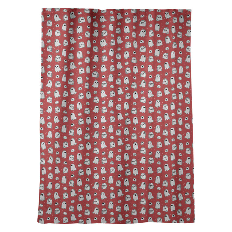 Panneau de rideau simple avec passe-tringle ghost, Rose / gris