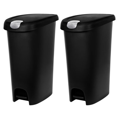 Plastic Step On Kitchen Trash Can - 12 Gallons