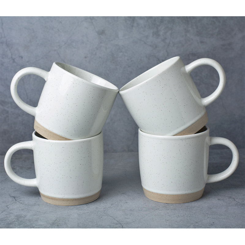 Grande tasse à café en grès Daytona, Blanc