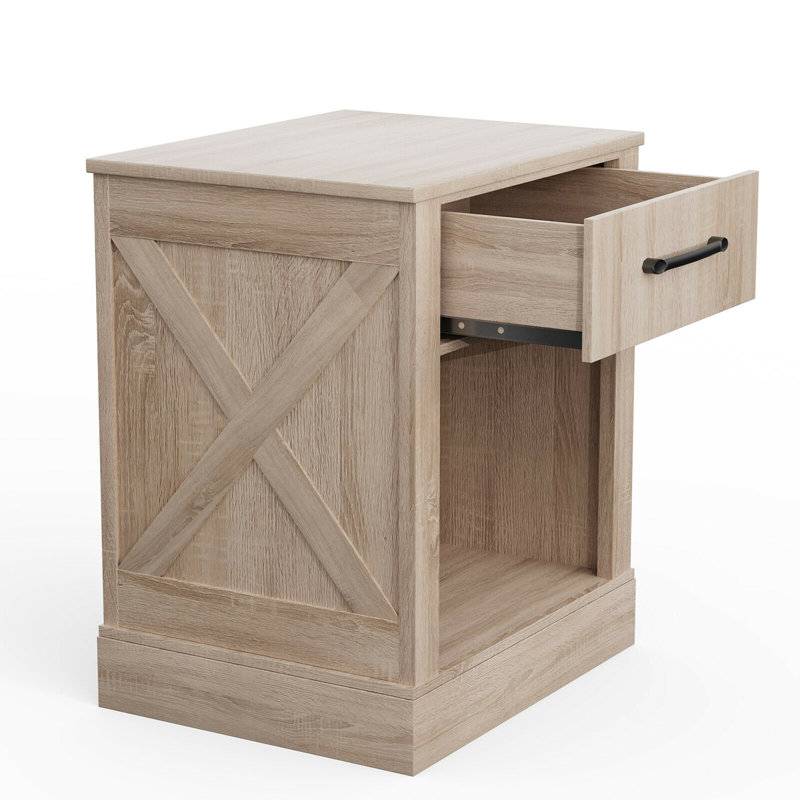 Leng 20'' W Nightstand, Gray