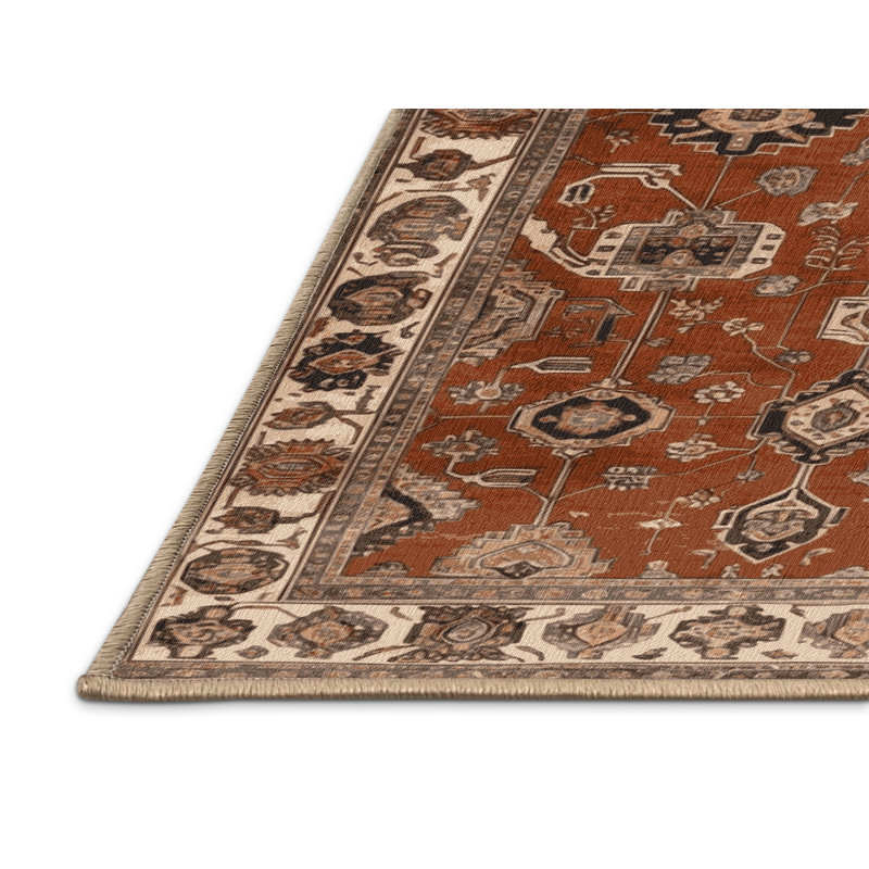Machine Washable Persian Brown Area Rug, Rectangle 2' x 3'