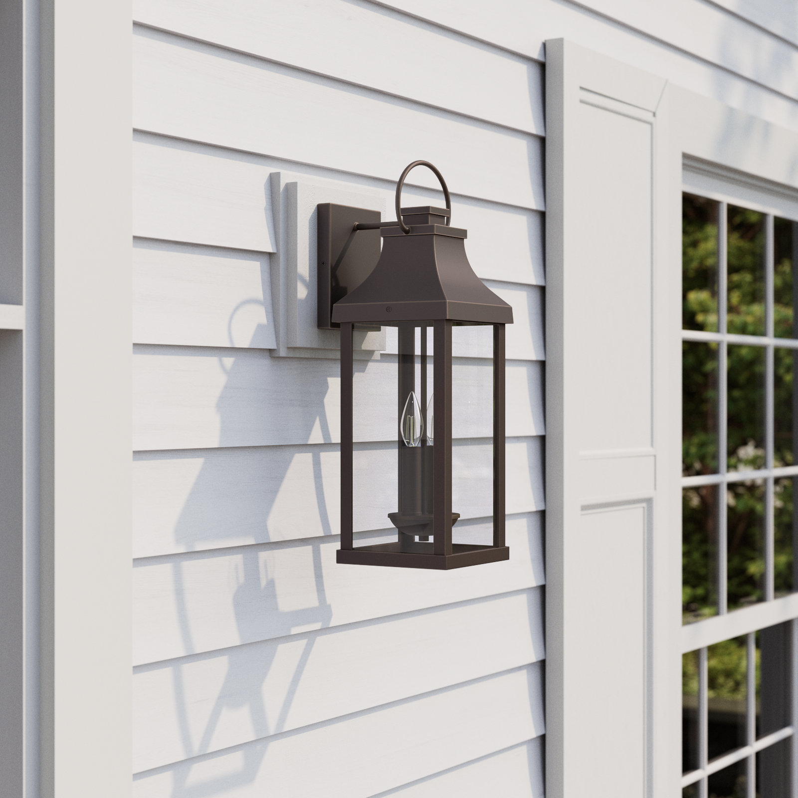 Caden 2 Light Outdoor Wall Light, Oiled Bronze