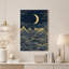 Art mural sur toile Golden Crescent Moon Over Stylized Mountains-295854711