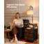 Lampe sur pied moderne avec table d'appoint, éclairage 3 couleurs et ports de chargement