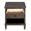 Table de chevet en chêne brun vieilli d'inspiration française avec tablette ouverte et tiroir, parfaite pour le rangement élégant de la chambre à coucher-655588415