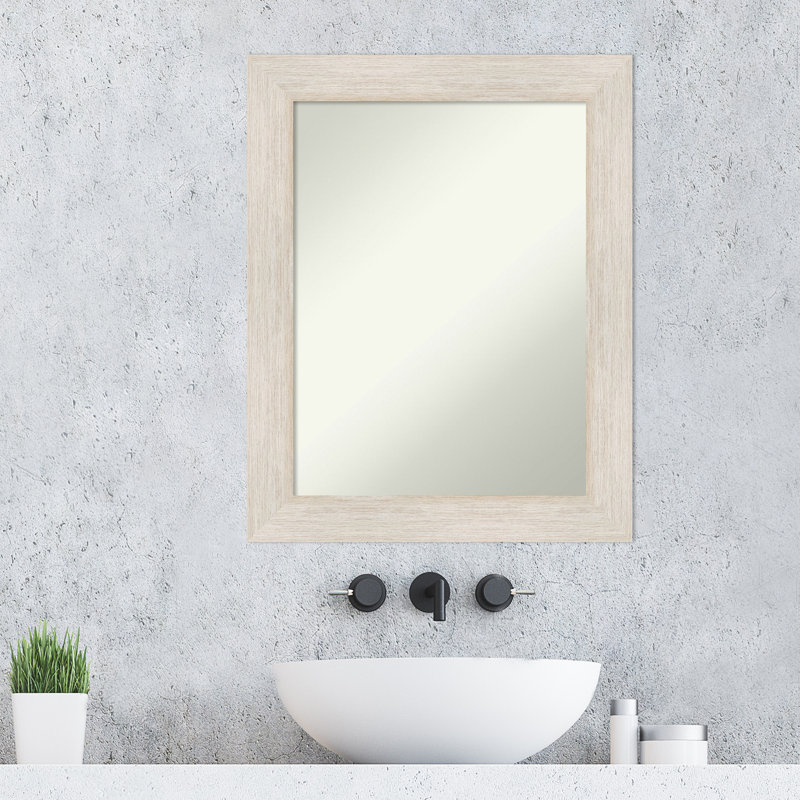 Miroir mural non biseauté en bois franc, H 29 po x l 23 po