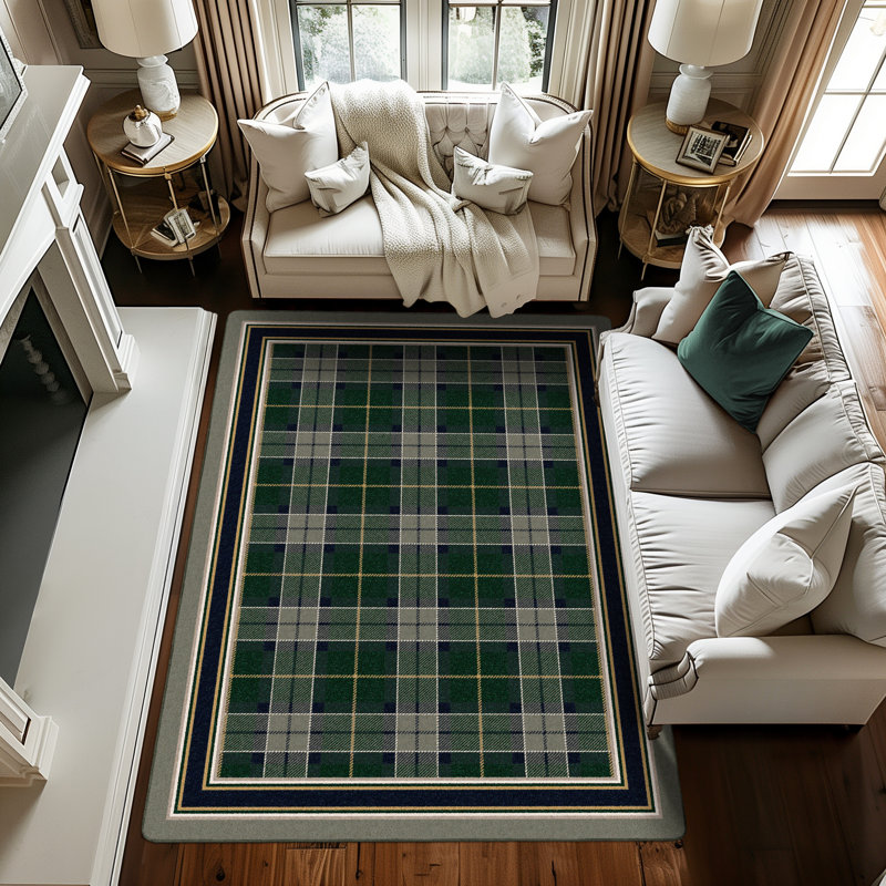 Alminus Signature Magee Tartan Sage Plaid Area Rug, Rectangle 7'8" x 10'9"