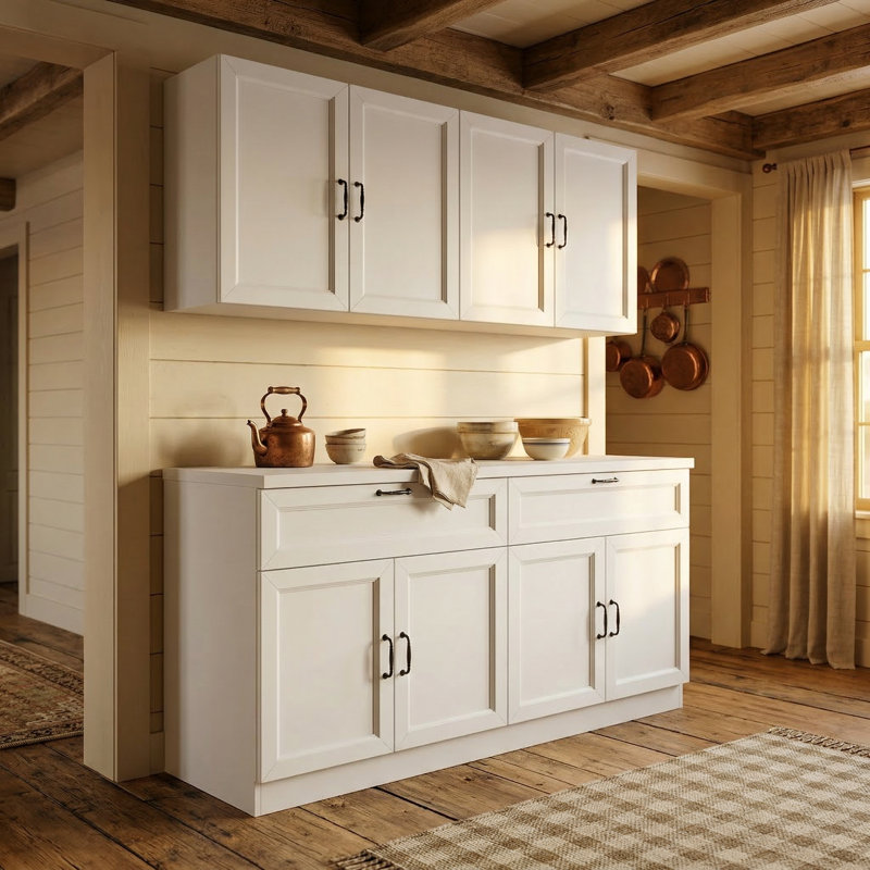 63" W Kitchen Pantry With 8 Door 2 Drawer