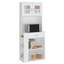 Armoire à double porte Pantry avec trois tablettes latérales