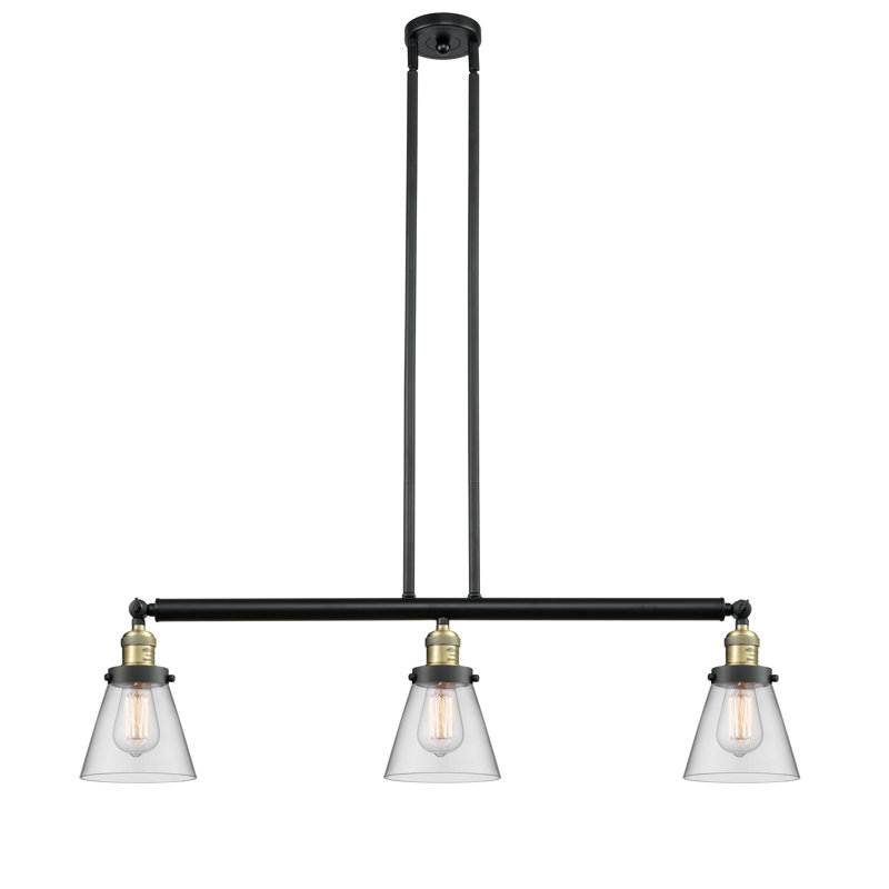 Montano 3 - Light Kitchen Island Pendant, No Bulb Included, Clear, Matte Black