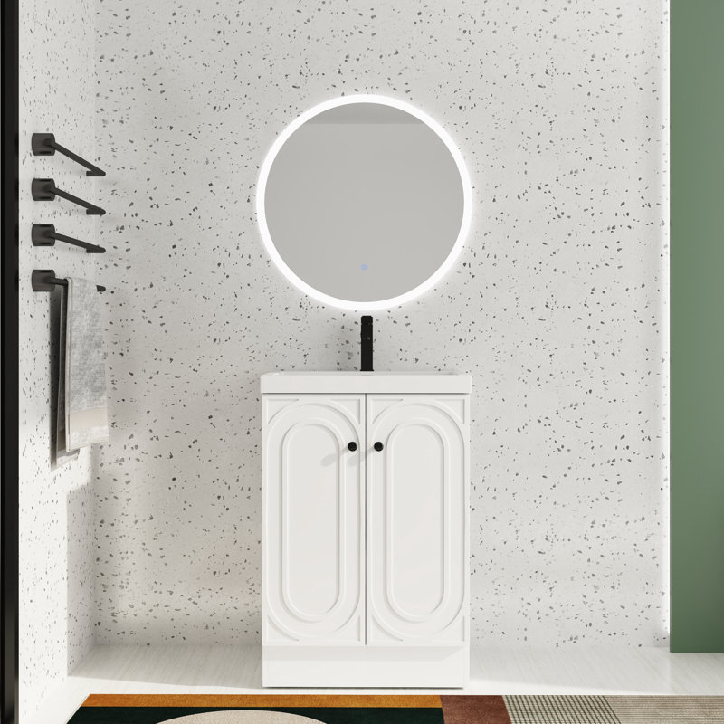 Meuble-lavabo simple 24 po avec plateau en résine, Vert