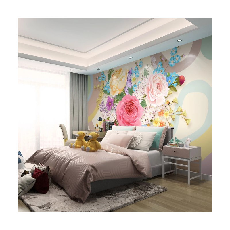 Papier peint floral Garden Rose, L 75,96 po x l 114 po
