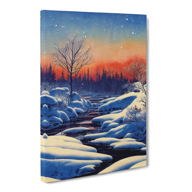 CAN-V0523-2801X Watercolour Winter Forest Vol.4 1 Piece Wrapped Canvas Wall Art, 60cm H x 40cm W