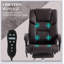 Fauteuil de massage avec 6 points de vibration, fauteuil d'ordinateur inclinable en cuir de polyuréthane chauffant lombaire avec hauteur réglable, repose-pieds et fonction d'inclinaison-534619662