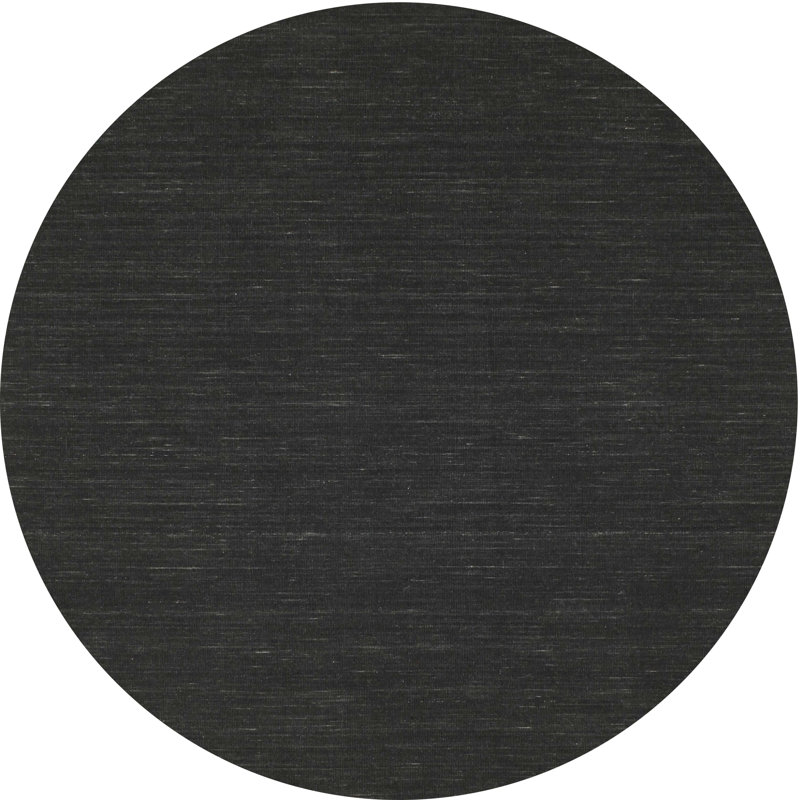 Tapis contemporain noir, Rond 5 pi