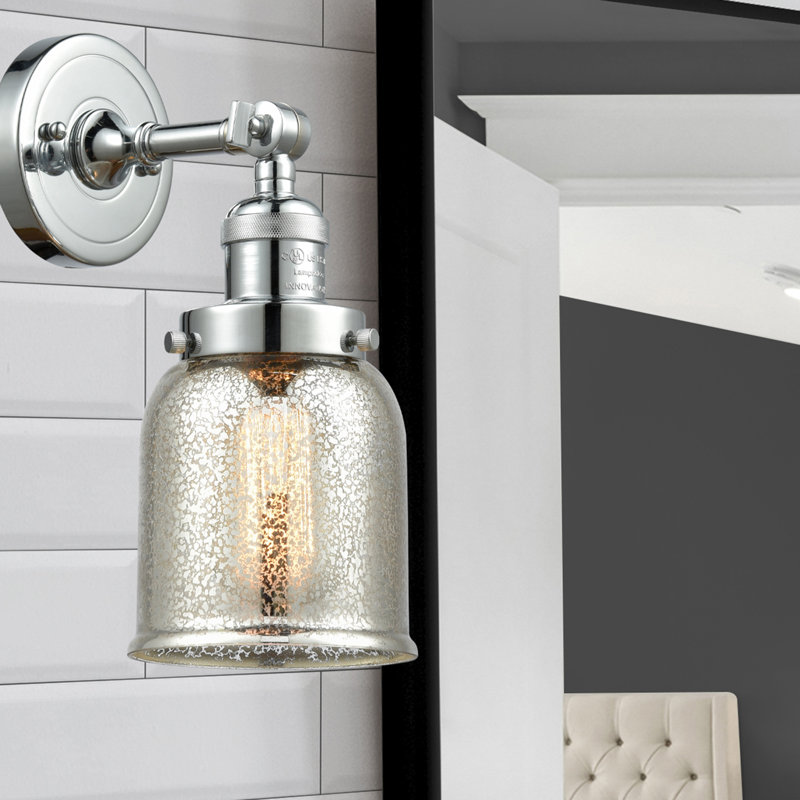 Applique murale 1 lumière 8 po Bell, Argent mercuré, Chrome poli, Ampoule non incluse