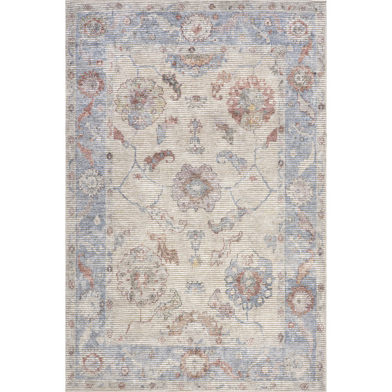 Delana SpinClean Persian Floral Machine Washable Area Rug, Rectangle 5'3" x 8'