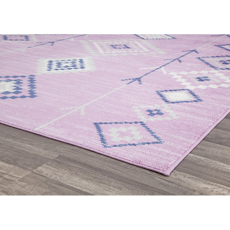 Bodrum Tribal Native Pink Area Rug, Rectangle 2' x 4'