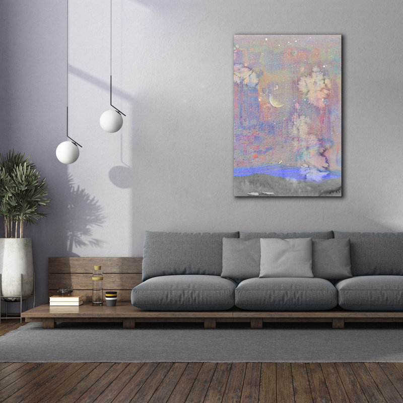 "Epic Graffiti" Silvery Moon 1 "par Alicia Ludwig, art mural sur toile, H 60 po x l 40 po x P 1,5 po