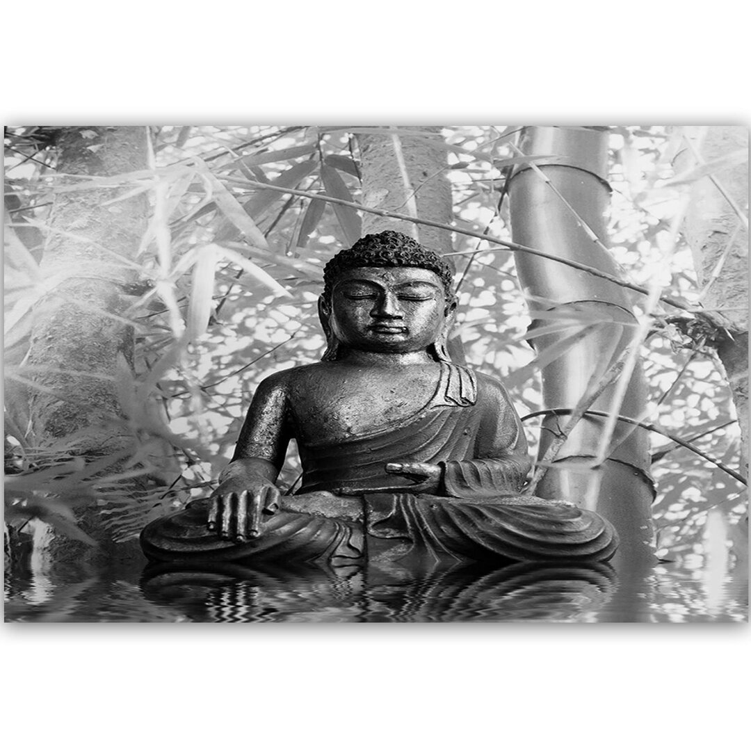 Leinwandbild Buddha und Bambus 3