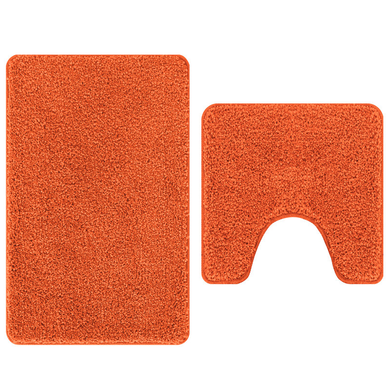 Polyester Standard Water-Resistant Materials Bath Mats, Orange