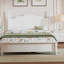 Ensemble de chambre à coucher 3 pièces, grand lit plateforme en bois et deux tables de chevet-950363469