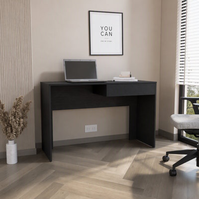 Writing Computer Desk with One Drawer, Black
