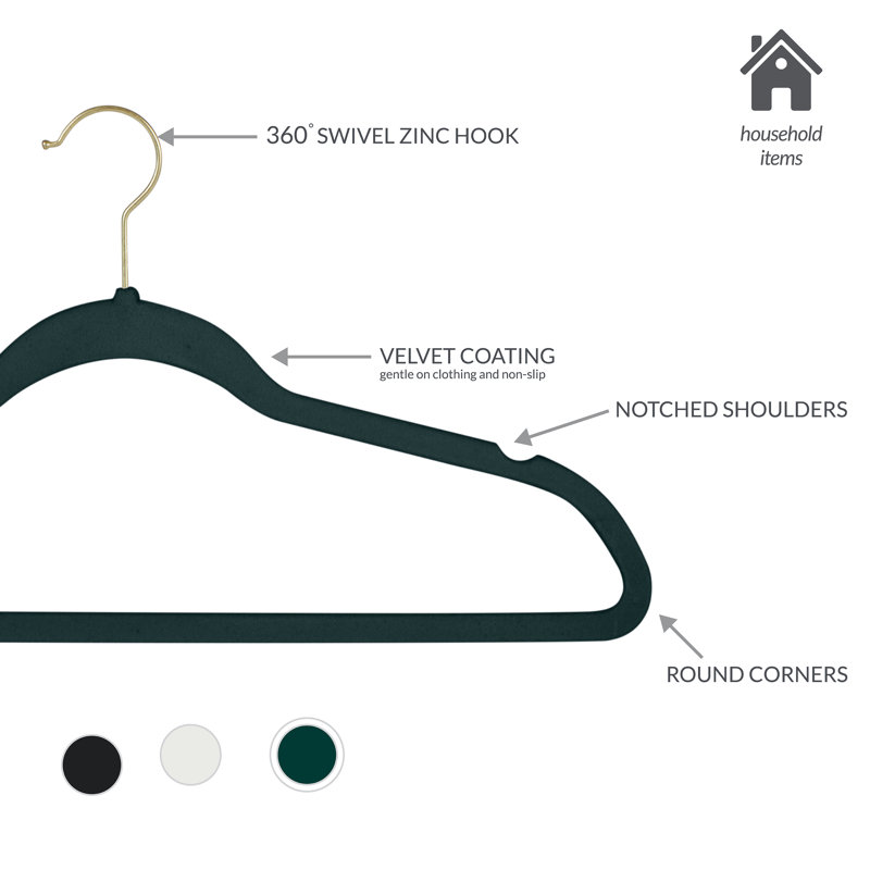Cintre standard en velours Marusya, Vert