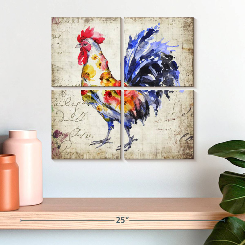 Coq floral Brampt, H 18 po x l 18 po