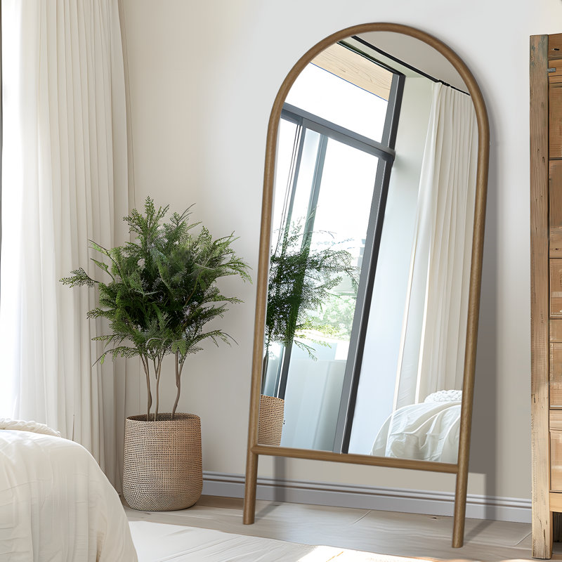 Vasilij Solid Wood Arched Mirror, Brown, 71" x 31"