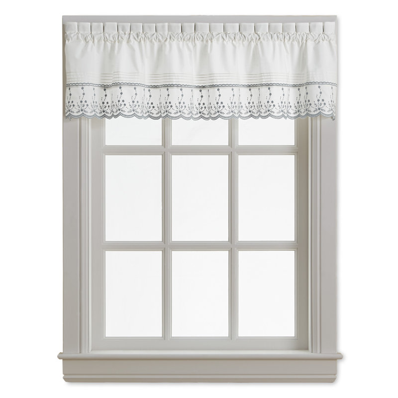 Toph Cotton Tailored 60'' W Window Valance in Gray