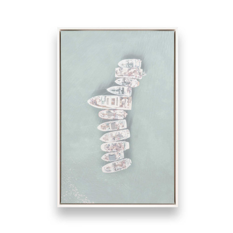 «Floating Tranquility», reproduction sur toile, Cadre flottant blanc opaque, H 48,75 po x l 32,75 po x P 1,75 po