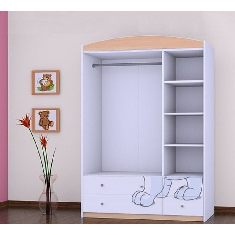 Wing 3 Door Wardrobe, Beige