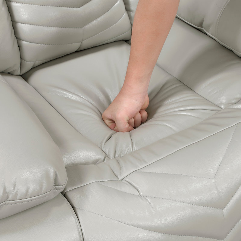 Marlow 40" Modern & Contemporary Power Recliner - Faux Leather Recliner with supportive high-density foam, USB charging, LED lighting, and V-pattern stitching.