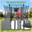 Trampoline 8 pi avec filet d'enclos et échelle, trampoline d'extérieur pour enfants et tout-petits, trampoline récréatif dans la cour arrière