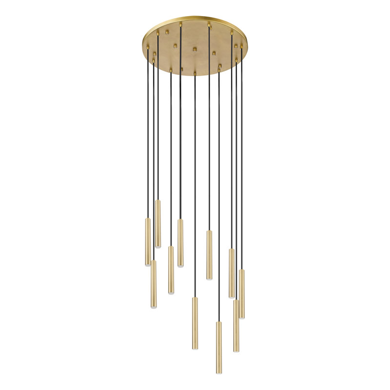 Mahlum Linear Chandelier, Gold, 11 Lights