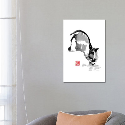 Drinking Cat by Péchane - Print on Canvas