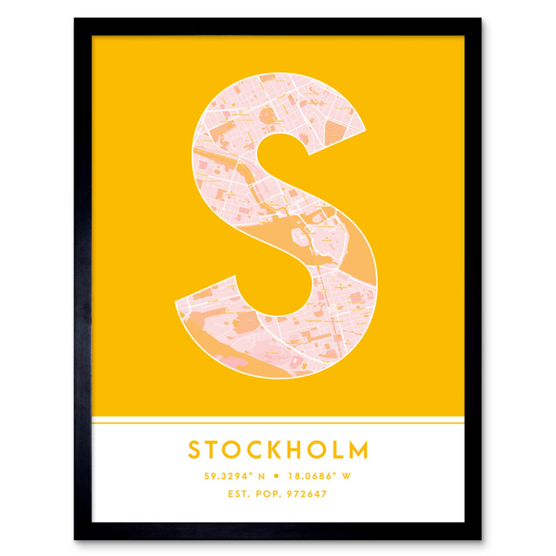 Stockholm Yellow 1 Piece Single Picture Frame Wall Art
