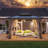 Beverly Hills Solid Cedar Wood Patio Gazebo With Curtains And Mesh Screens-110407493