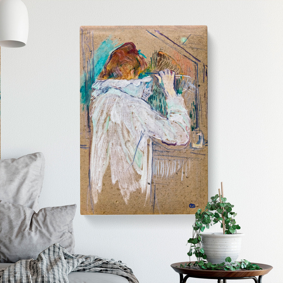 A Portrait Of A Woman by Henri De Toulouse-Lautrec - Wrapped Canvas