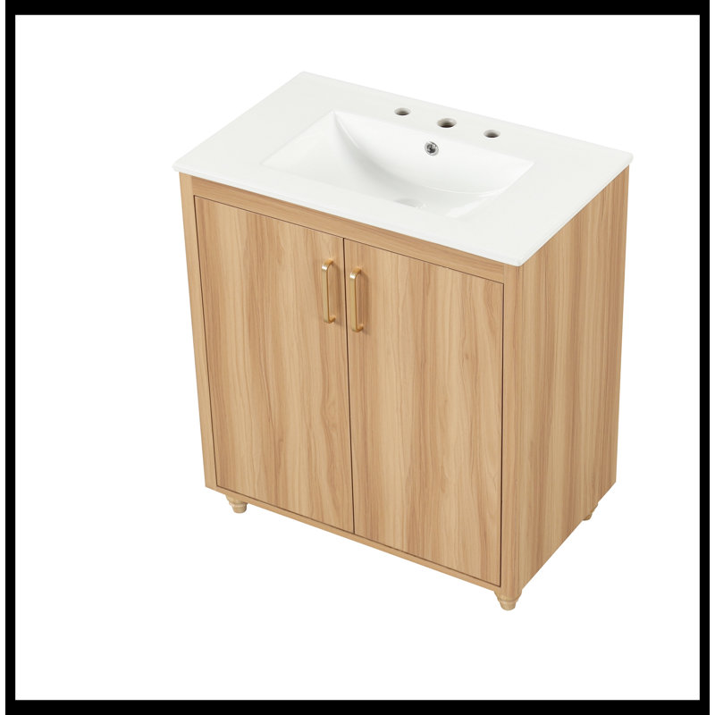 Meuble-lavabo simple 30 po avec plateau en céramique Delannie