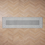 Lorreta Machine Woven Synthetic Geometric Area Rug in Gray/White