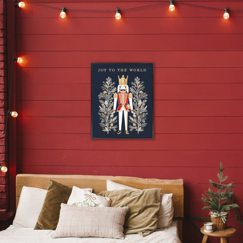 «Joy To World», Casse-noisette encadrée, design par Heidi Kuntz, Giclée encadrée noir minuit, H 30 po x l 24 po
