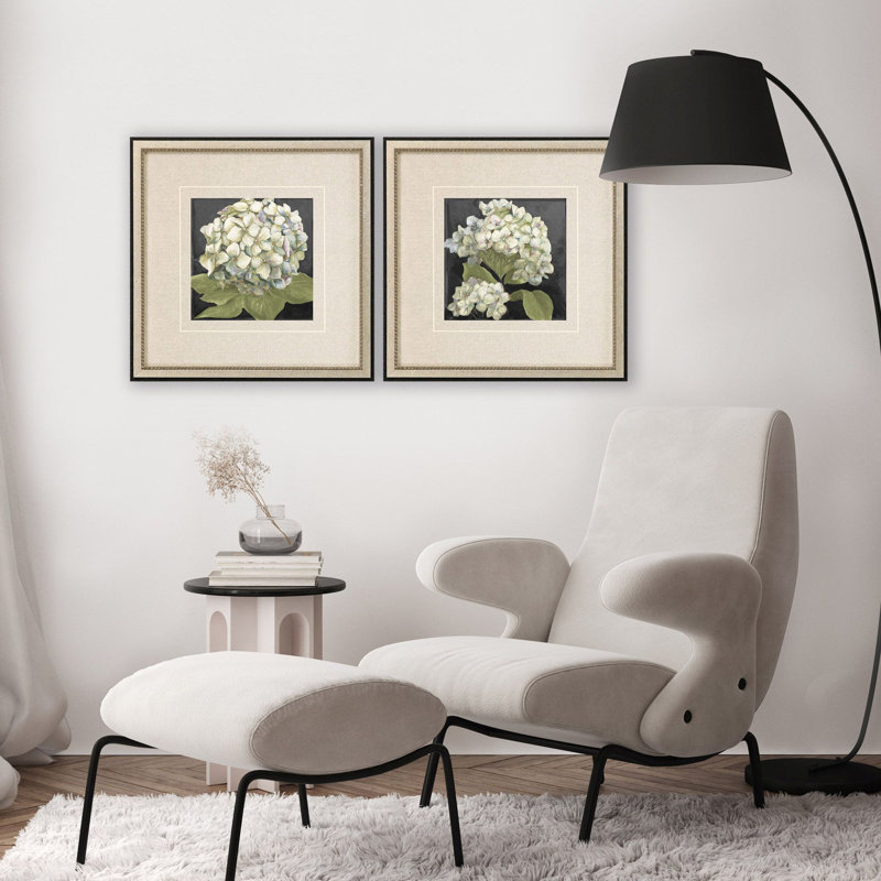 Hydrangeas on Black S/2