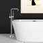 Robinet de baignoire autoportant avec douche à main -. . Fabrication en métal solide pour la longévité. Nettoyage complet du corps entier. Style contemporain et compact. 6,22 po de largeur,