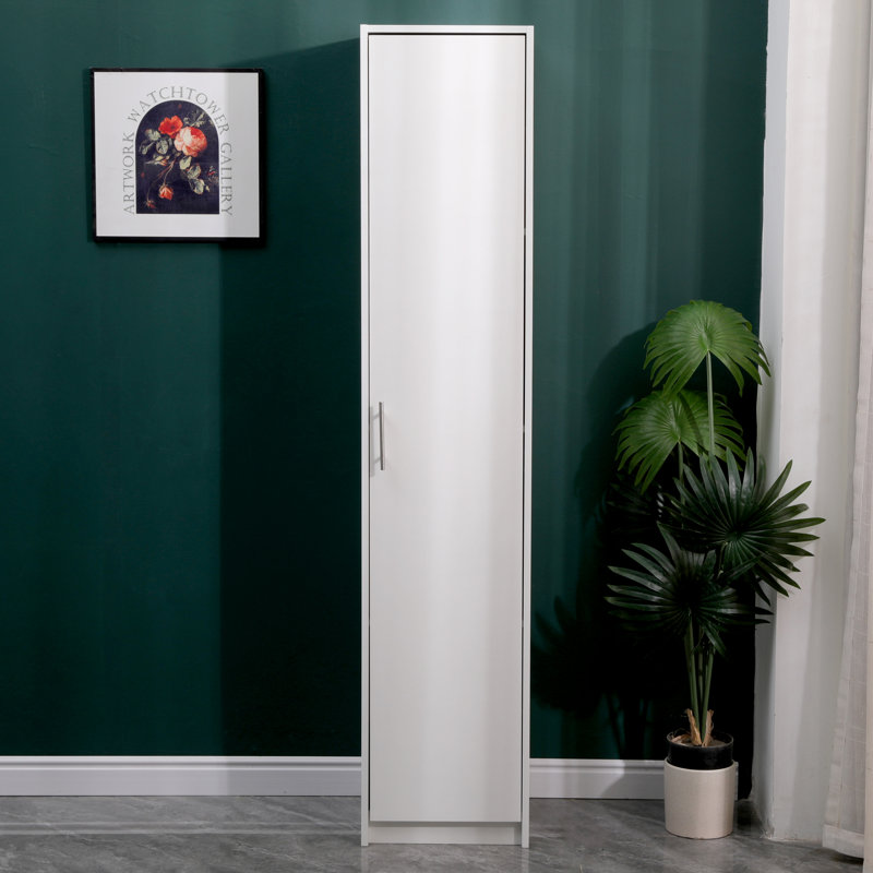 Tall Storage Cabinet, 180cm White Wood