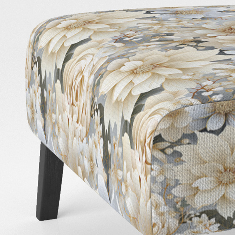 Fauteuil de chambre blanc Mandalas Chrysanthemum Boho