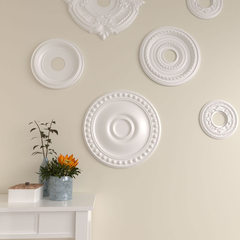 Endurathane Amelia Ceiling Medallion, 19 5/8"OD x 3/4"P (Fits Canopies up to 2 3/8"), Hand-Painted Flash Blue Finish